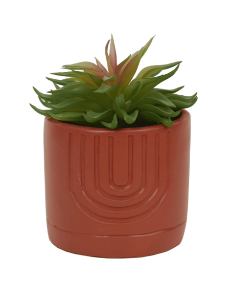 Plante grasse artificielle avec pot terracotta