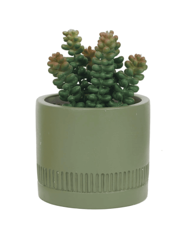 Plante grasse artificielle avec pot vert