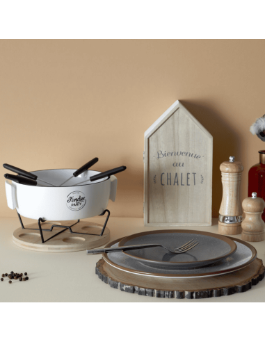 Service à fondue chauffe plat