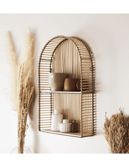 Etagère fenêtre en rotin 37 x 61 x 12 cm