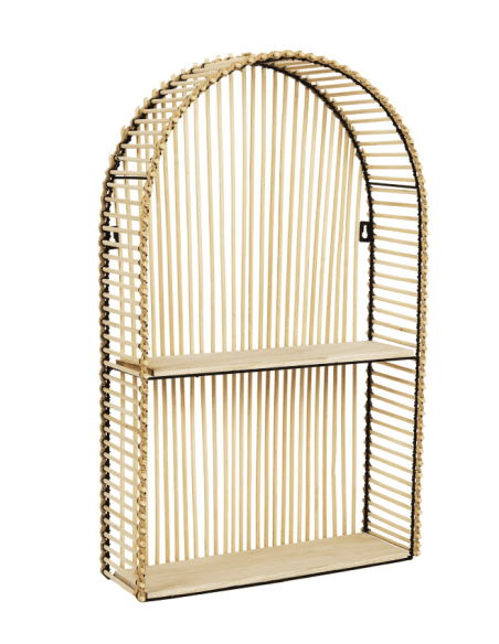 Etagère fenêtre en rotin 37 x 61 x 12 cm