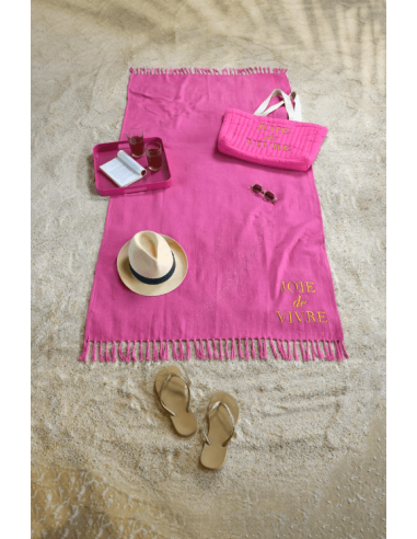 FOUTA Dolcevita de plage Fuchsia 90 x 180 cm