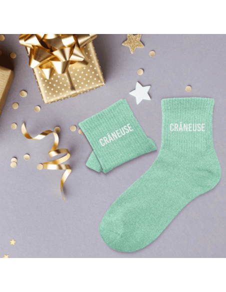 Chaussettes femme à paillettes CRANEUSE