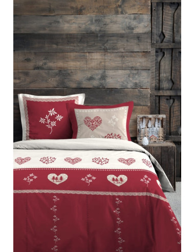 Housse de couette + 2 taies MODANE rouge 240 x...