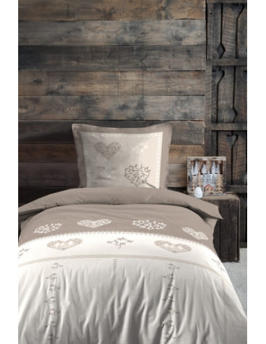 Housse de couette + 1 taie MODANE naturel 140 x...