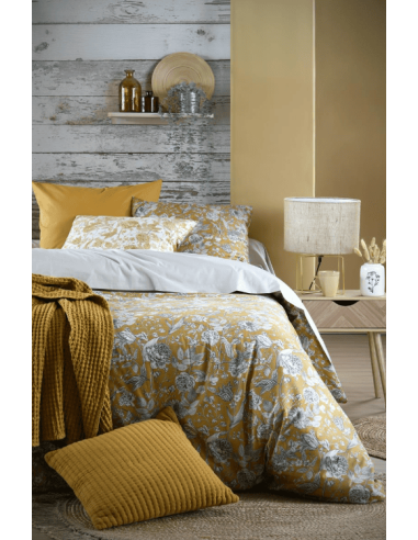 Housse de couette + 2 taies en percale de coton...