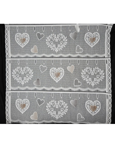 Voilage à la coupe COEUR marron 19 cm