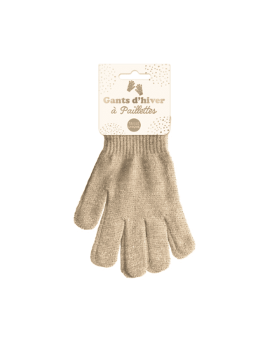 Gants à paillettes BEIGE