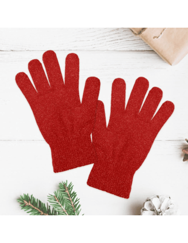 Gants à paillettes ROUGE