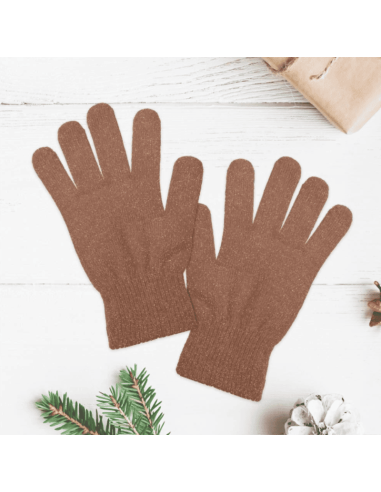 Gants paillettes MARRON
