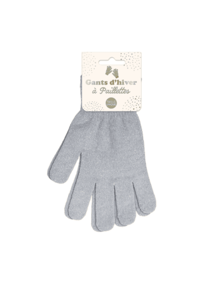 Gants à paillettes GRIS