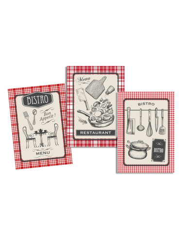 Torchons BISTRO lot de 3