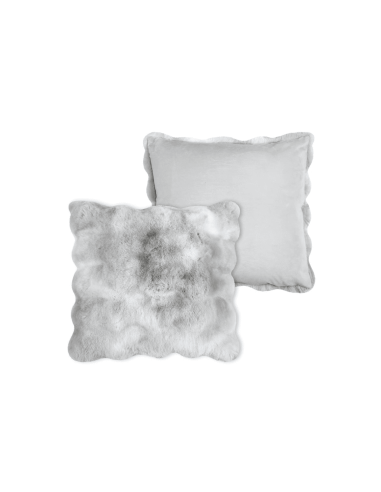 Coussin fausse fourrure NEBRASKA perle 45 x 45 cm