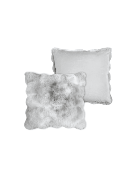 Coussin fausse fourrure NEBRASKA perle 45 x 45 cm