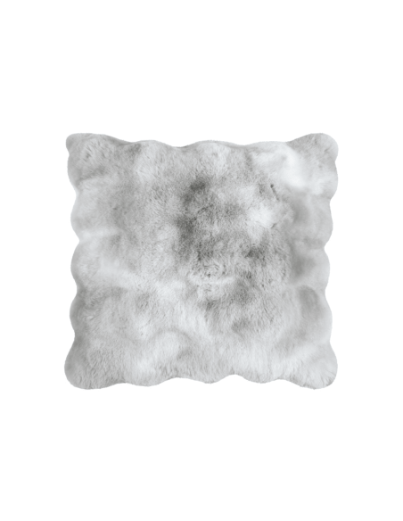 Coussin fausse fourrure NEBRASKA perle 45 x 45 cm