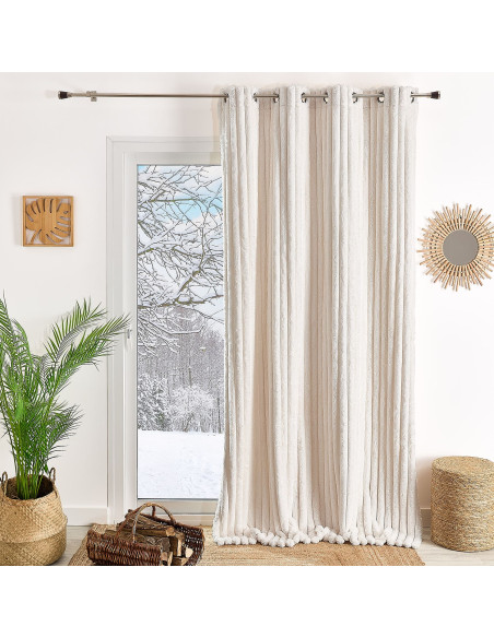 Rideau KALIN fausse fourrure côtelé