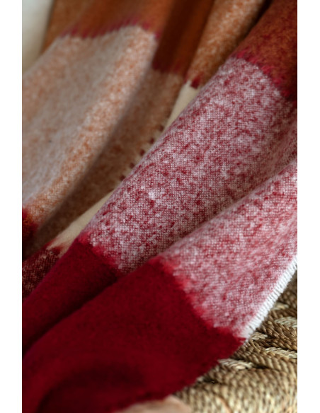 Plaid à carreaux BEIJA BORDEAUX 130 x 180