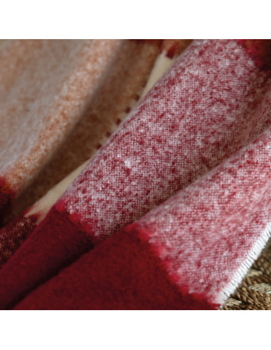 Plaid à carreaux BEIJA BORDEAUX 130 x 180