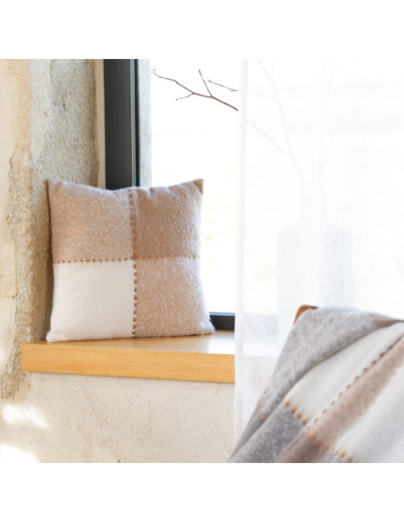 Housse de coussin BEIJA beige 45 x 45 cm