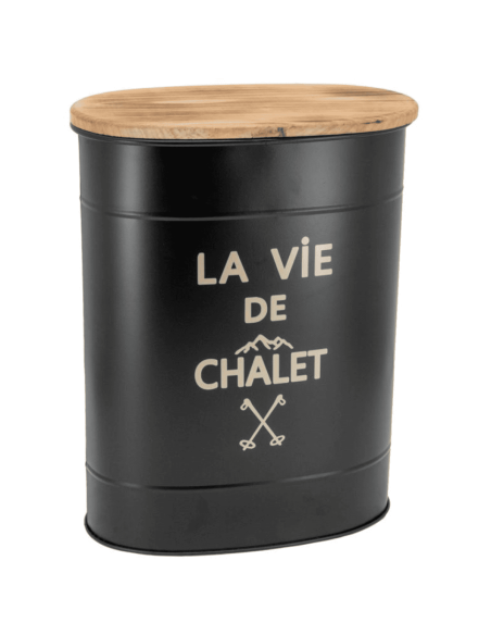 Seau à pellets la vie de chalet ovale