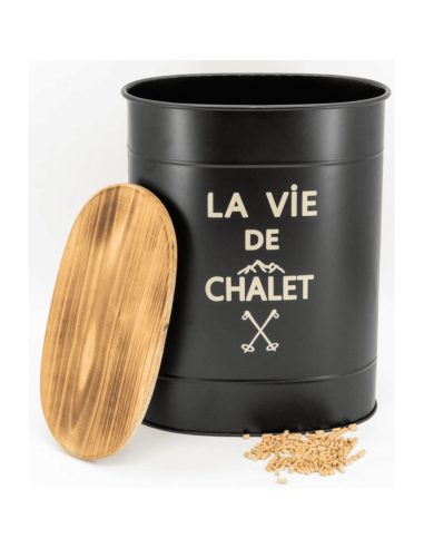 Seau à pellets la vie de chalet ovale