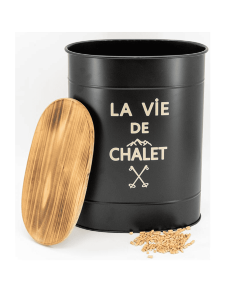 Seau à pellets la vie de chalet ovale