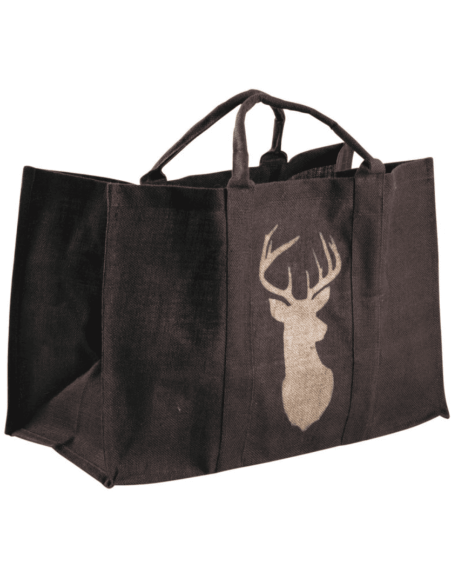Sac à bûches CERF marron en jute