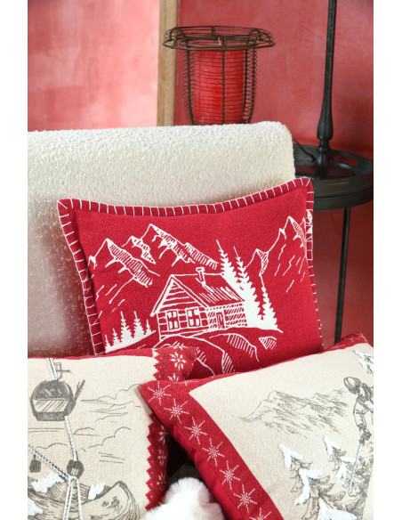 Coussin VILLARD rouge 45 x 45 cm