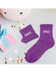 Chaussettes paillettes BEAUTE FATALE femme 2