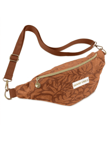 Sac banane GOOD VIBES en velours côtelé