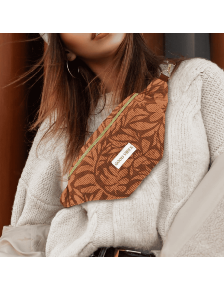 Sac banane GOOD VIBES en velours côtelé