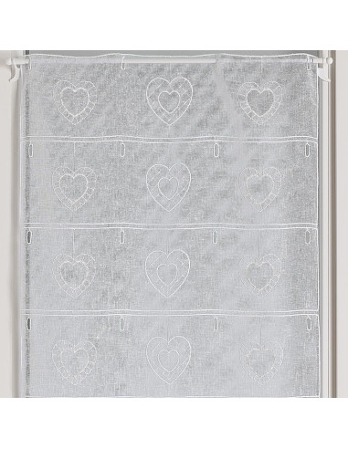 Voilage à la coupe MEGEVE blanc 45 cm