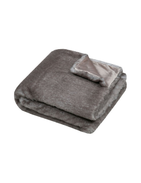 Plaid fausse fourrure HARLOW Taupe 130 x 150 cm