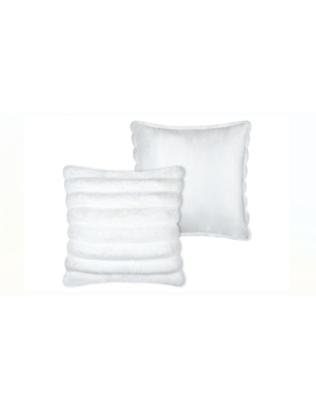 Coussin fausse fourrure POLARY blanc 45 x 45 cm