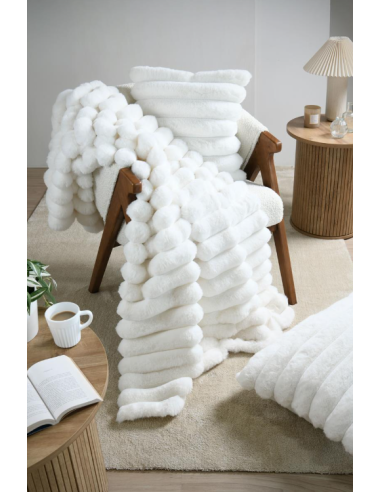 Plaid fausse fourrure POLARY blanc 130 x 160 cm