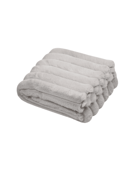 Plaid fausse fourrure POLARY écru 130 x 160 cm