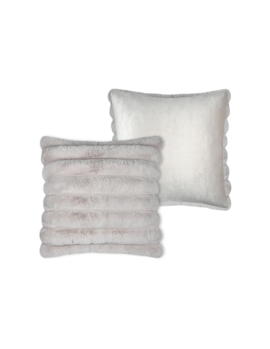 Coussin fausse fourrure POLARY écru 45 x 45 cm