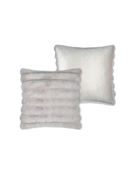 Coussin fausse fourrure POLARY écru 45 x 45 cm