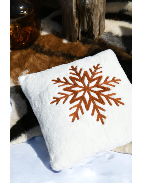 Coussin montagne flocon WILDFOREST Terre 45 x 45 cm