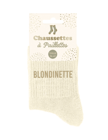 Chaussettes femme à paillettes BLONDINETTE