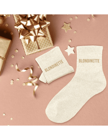 Chaussettes femme à paillettes BLONDINETTE