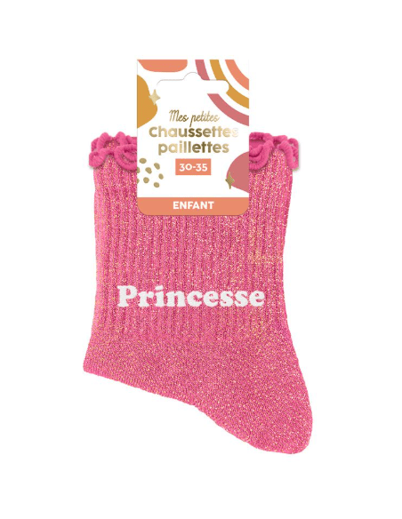 Chaussettes paillette enfant PRINCESSE 6-10 ans