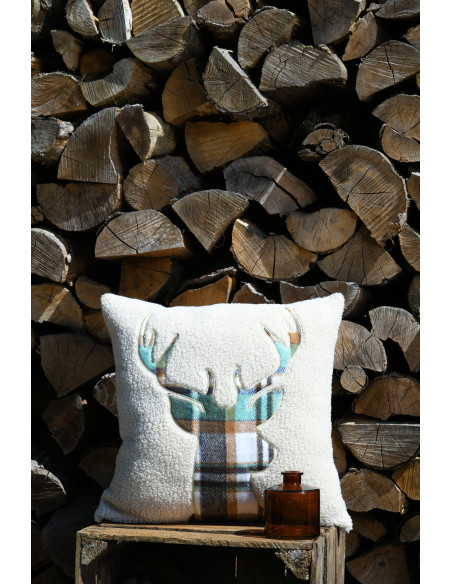 Coussin montagne WILDFOREST vert 45x45cm