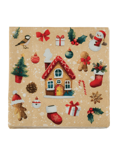 20 serviettes en papier DECO DE NOEL