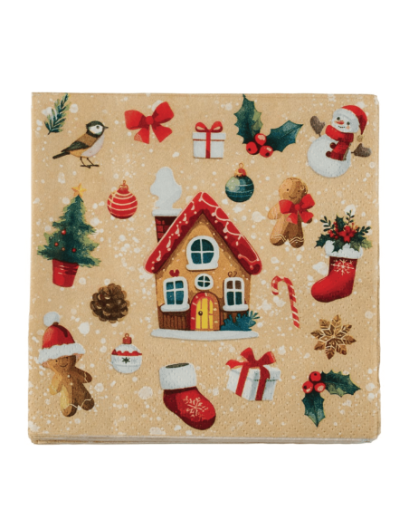 20 serviettes en papier DECO DE NOEL
