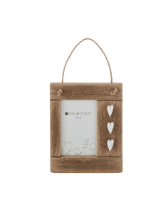 Cadre photo en bois 3 coeurs blanc