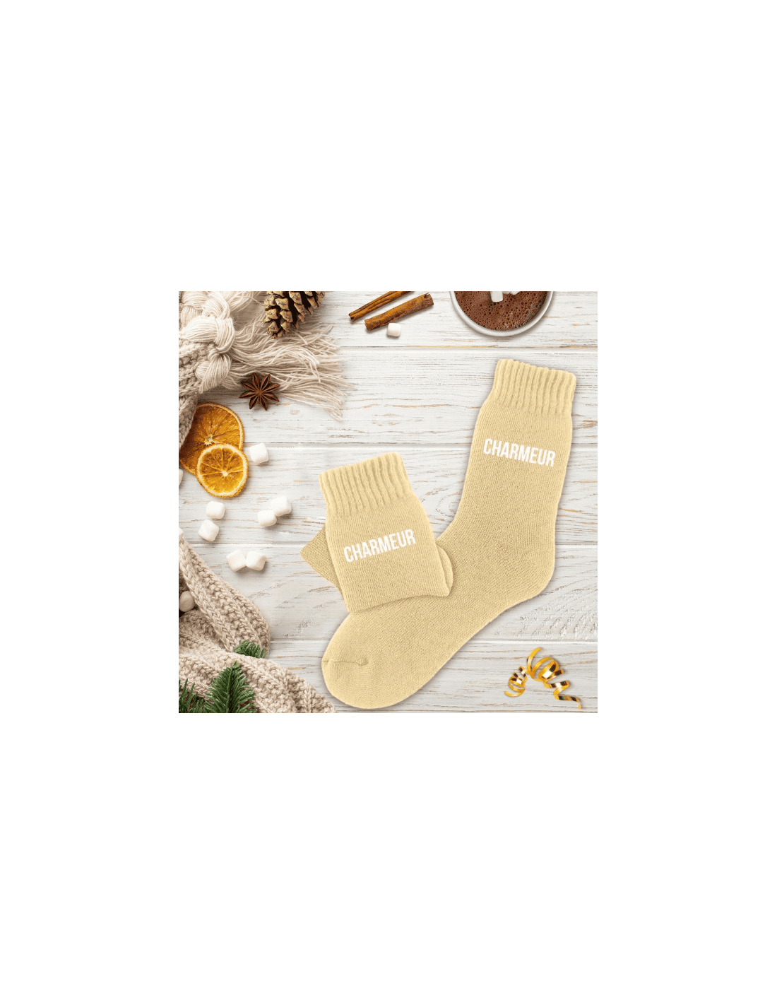 Chaussettes Hiver Homme « Râleur » – Taille 39-45, Noires Avec Inscription Blanche, Polaire - 2
