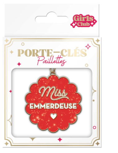 Porte clés paillettes EMMERDEUSE