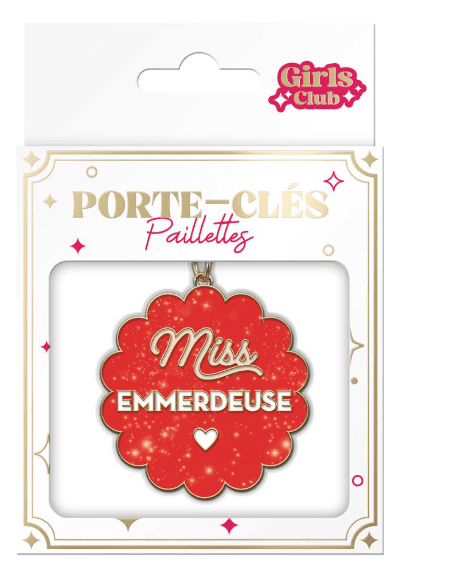 Porte clés paillettes EMMERDEUSE