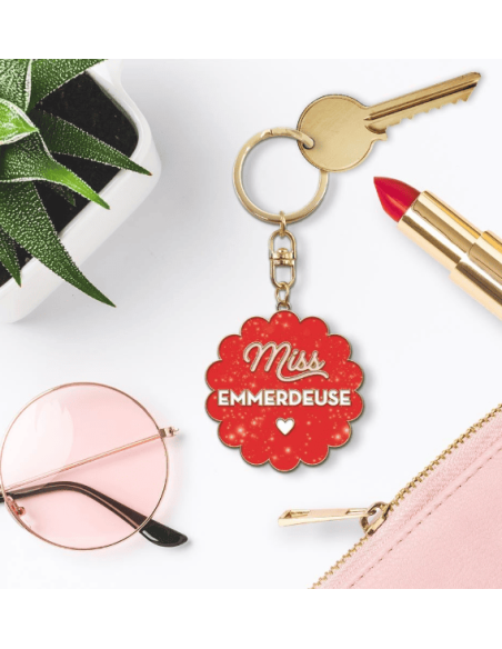 Porte clés paillettes EMMERDEUSE